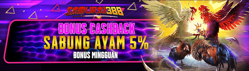 BONUS CASHBACK MINGGUAN SABUNG AYAM 5%